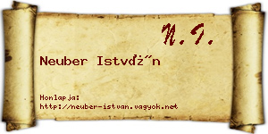 Neuber István névjegykártya